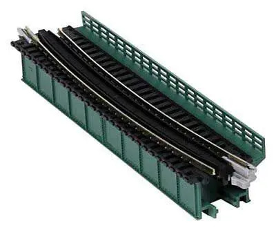 Kato 20471  N Single Track Curved Deck Girder Bridge 19" 481mm Radius, 15 Degrees (green)