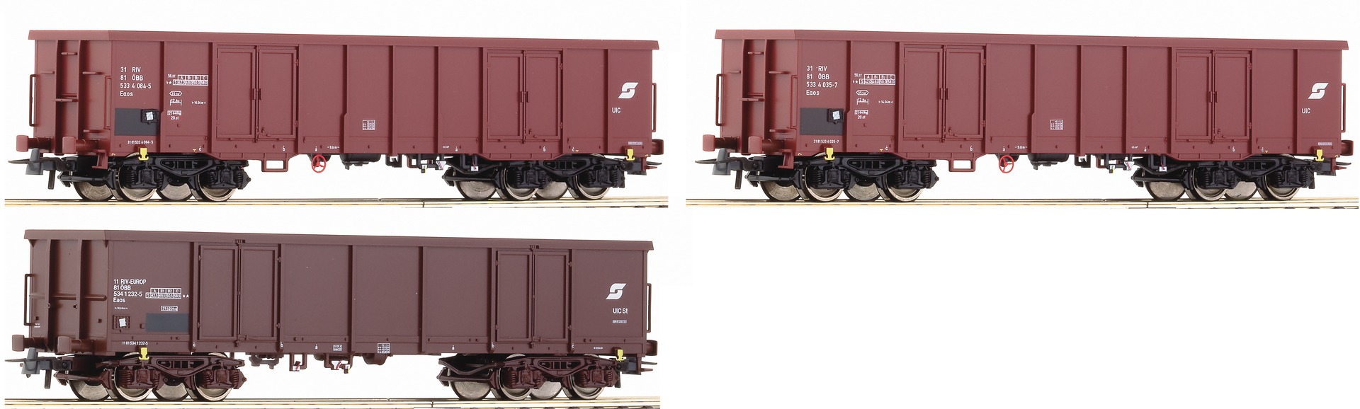 Roco 66096  Set #1 : 3 piece gondolas, ÖBB