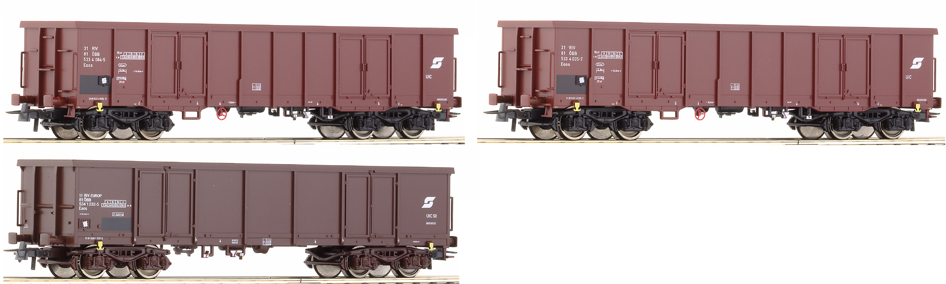 Roco 66097  Set #2 : 3 piece gondolas, ÖBB