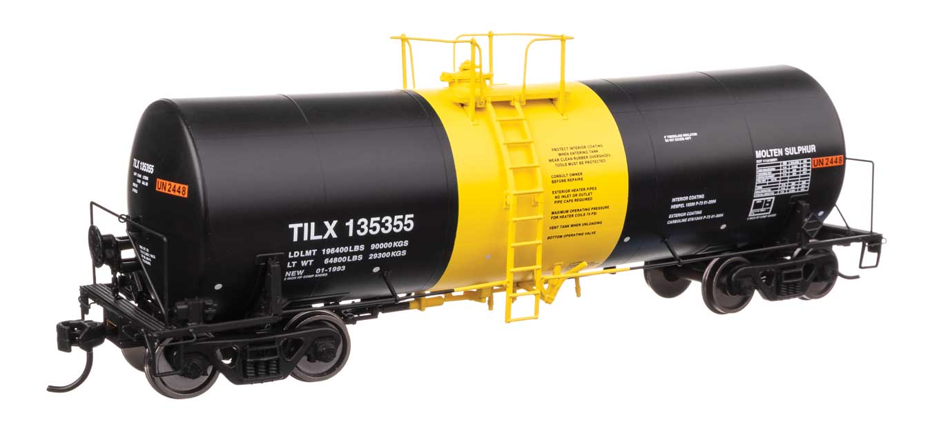 WalthersProto 100079  HO 40' Trinity 14,000-Gallon Molten Sulfur Tank Car, TILX #135355
