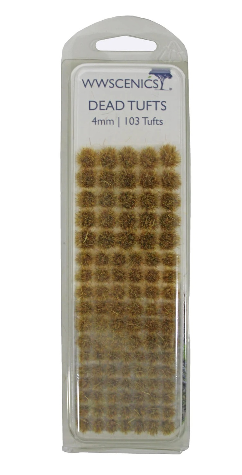 WWScenics W3T-DE4   4mm Dead Self-Adhesive Static Grass Tufts x103