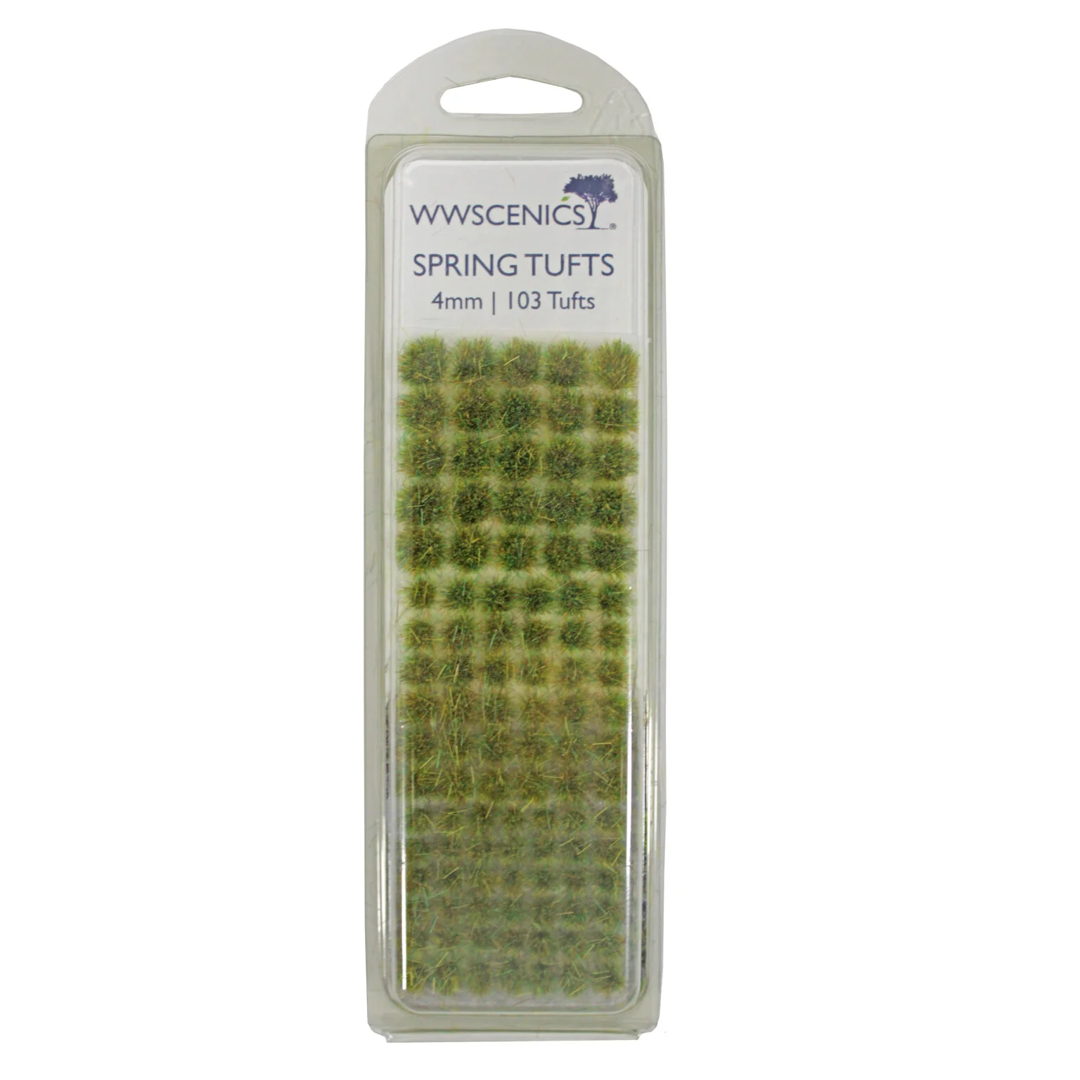 WWScenics W3T-SP4   4mm Spring Self-Adhesive Static Grass Tufts x103