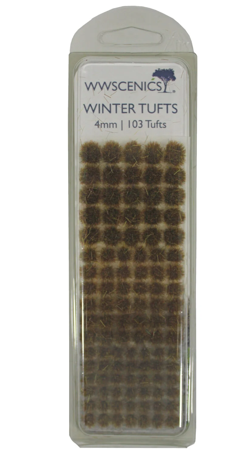 WWScenics W3T-WI4   4mm Winter Meadow Self-Adhesive Static Grass Tufts x103