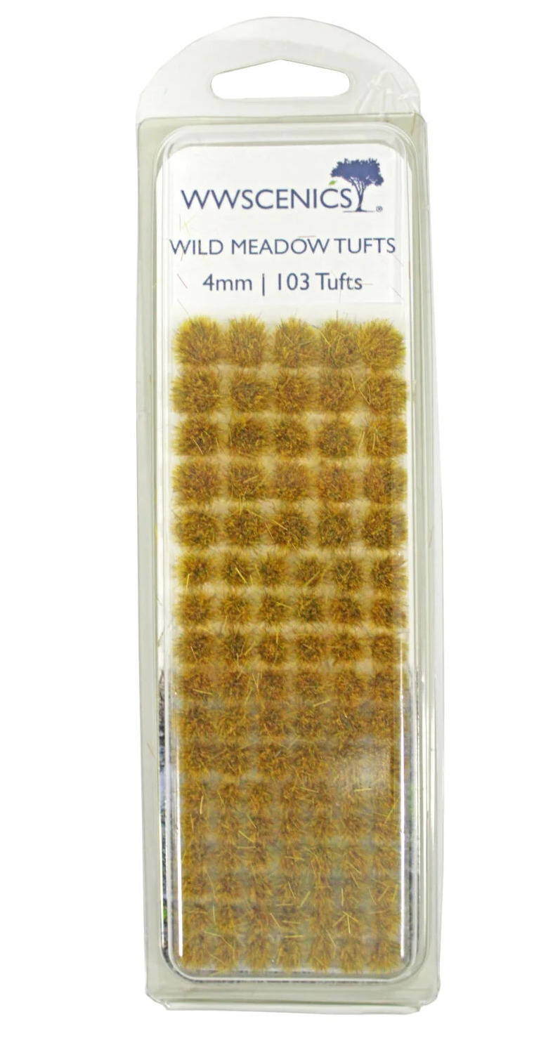 WWScenics W3T-WM4   4mm Wild Meadow Self-Adhesive Static Grass Tufts x103