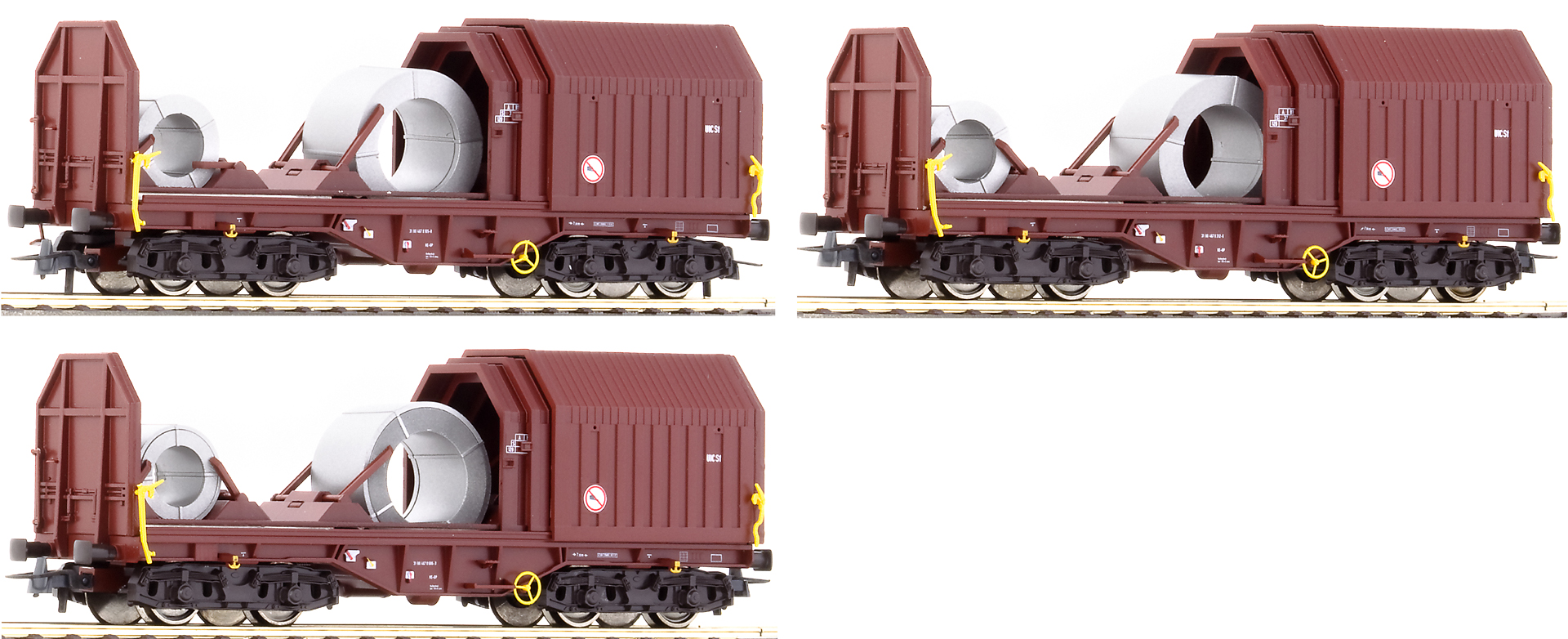 Roco 66182  3 piece set: Telescopic hood wagon, DB AG