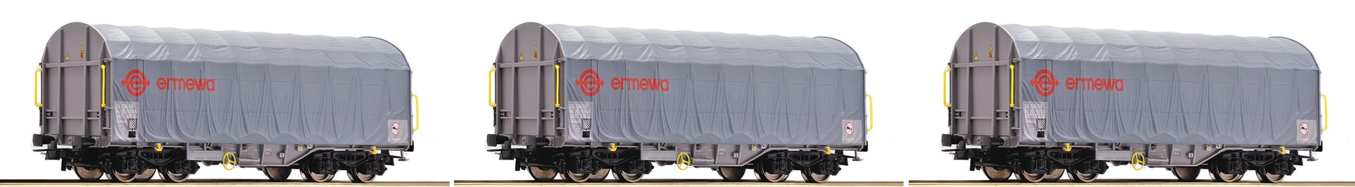 Roco 67155  3-piece set: Sliding tarpaulin wagons of the NL-Ermewa