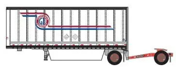 Trainworx 42894-05  28' Pup Van Trailer with Converter Dolly, GI Trucking